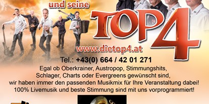 Hochzeitsmusik - Musikrichtungen: 80er - Schwanberg - Christian Strommer & Top 4