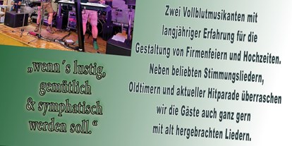 Hochzeitsmusik - Band-Typ: Trio - Kitzbühel - Alpenlausa - Band für Hochzeiten Firmenfeiern Events - wenns lustig gemütlich & sympathisch und stimmungsvoll werden soll - Jakob Ehammer