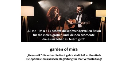 Hochzeitsmusik - geeignet für: Sektempfang - Zell am Pettenfirst - garden of mira - gom music