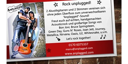 Hochzeitsmusik - Kosten für Abendhochzeit (ca. 5 Stunden): bis 900 Euro - Stockheim (Landkreis Rhön-Grabfeld) - ANPLAGGED  - Acoustic Rock