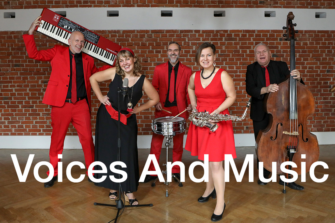 Hochzeitsband - Quintett-Besetzung mit Sängerinnen/Sänger und Kontrabass/E-Bass - Voices and Music aus Linz