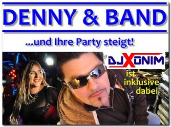 Hochzeitsband - Logo VON Denny & Band, Partyduo DENNY & BAND aus Saarlouis (Saarland) für Hochzeit (auch italienische, französische), Gesang im Standesamt, Gesamg in der Kirche, Trauung, Hochzeit Saarland, DJ XONIM, Partyband, Kirmes, Stadtfest, Geburtstag, Firmenfeier, Betriebsfest, Polterabend, Dorffest, heiraten, Gala, Jubiläuml;um, Eröffnung, Tag der offenen Tür, Vernissage, Messe, Verein, Show, Fasching, Kappensitzung, Halloween, Weihnachtsfeier, Silvester, Pianist, Pianomusik zum Empfang, Heirat, Ü30, and und + Band, Top40, Partymusik, Tanzmusik, Livemusik,  Duo, Trio, Conny, Denny, Chiara, Minoski, Hochzeitsmusik, Saarland, Saarbrücken, Saarlouis, Vöklingen, Pfalz, Hessen, Baden-Würtemberg, Bayern, NRW, Groussherzogtum Lëtzebuerg, Grand-Duché de Luxembourg - DENNY & BAND, PartyDuo/Trio mit DJ