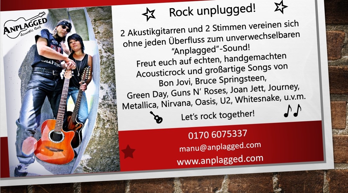 Hochzeitsband: ANPLAGGED  - Acoustic Rock