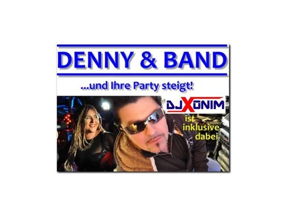 Hochzeitsband: Logo VON Denny & Band, Partyduo DENNY & BAND aus Saarlouis (Saarland) für Hochzeit (auch italienische, französische), Gesang im Standesamt, Gesamg in der Kirche, Trauung, Hochzeit Saarland, DJ XONIM, Partyband, Kirmes, Stadtfest, Geburtstag, Firmenfeier, Betriebsfest, Polterabend, Dorffest, heiraten, Gala, Jubiläuml;um, Eröffnung, Tag der offenen Tür, Vernissage, Messe, Verein, Show, Fasching, Kappensitzung, Halloween, Weihnachtsfeier, Silvester, Pianist, Pianomusik zum Empfang, Heirat, Ü30, and und + Band, Top40, Partymusik, Tanzmusik, Livemusik,  Duo, Trio, Conny, Denny, Chiara, Minoski, Hochzeitsmusik, Saarland, Saarbrücken, Saarlouis, Vöklingen, Pfalz, Hessen, Baden-Würtemberg, Bayern, NRW, Groussherzogtum Lëtzebuerg, Grand-Duché de Luxembourg - DENNY & BAND, PartyDuo/Trio mit DJ