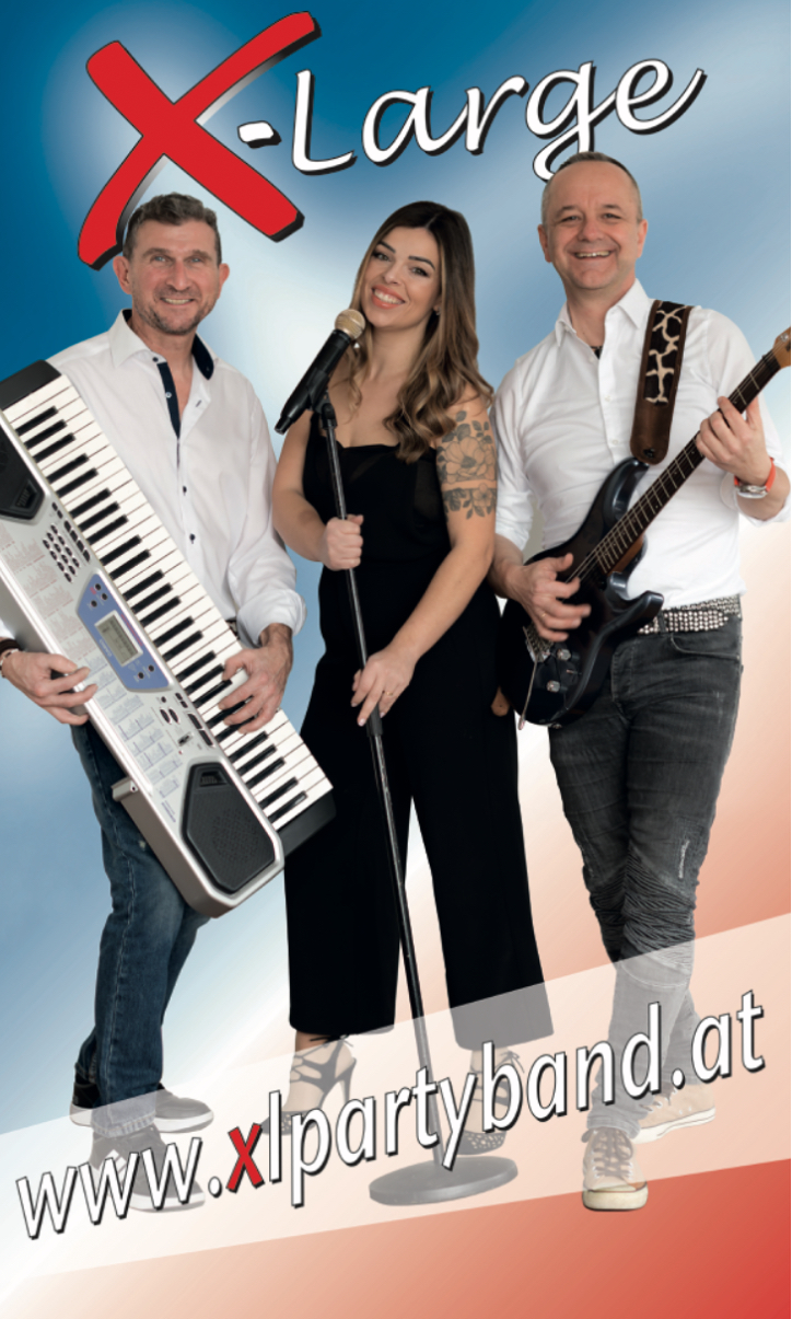 Hochzeitsmusik - Vorarlberg - Du suchst gute Laune und beste Stimmung für deine Hochzeit? Mit unserem Toprepertoire (70iger-90iger Partyhits, Standards, Schlager, Pop, Rock, Country, sowie aktuelle Charthits) sind wir Drei aus Vorarlberg die perfekte Partyband für deinen Event!
Ein unvergessliches Musikerlebnis ist garantiert! www.xlpartyband.at - X-Large Partyband