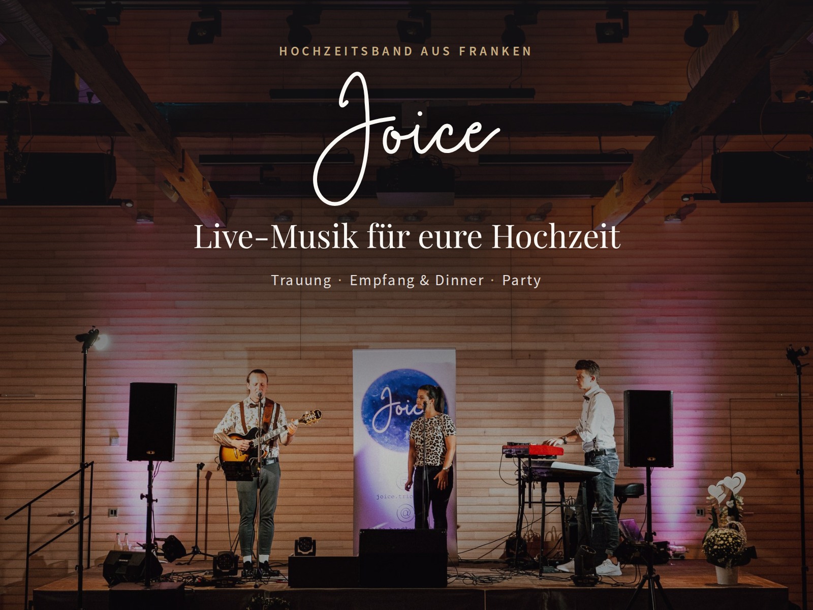 Hochzeitsmusik - Besetzung (mögl. Instrumente): männliche Hauptstimme - Bayern - Hochzeitsband Joice